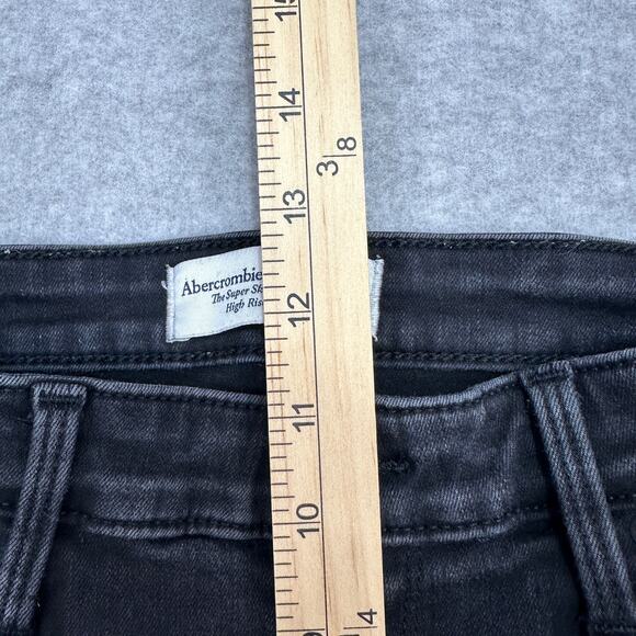 Abercrombie & Fitch Jeans WMNS 28/6R Black Wash Denim The Super Skinny High Rise - Picture 8 of 10